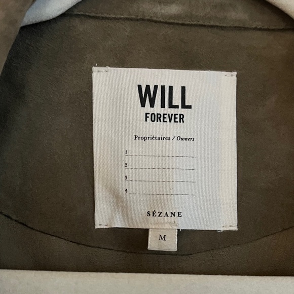 Sezane Suede Olive Green Will Jacket - Picture 2 of 4